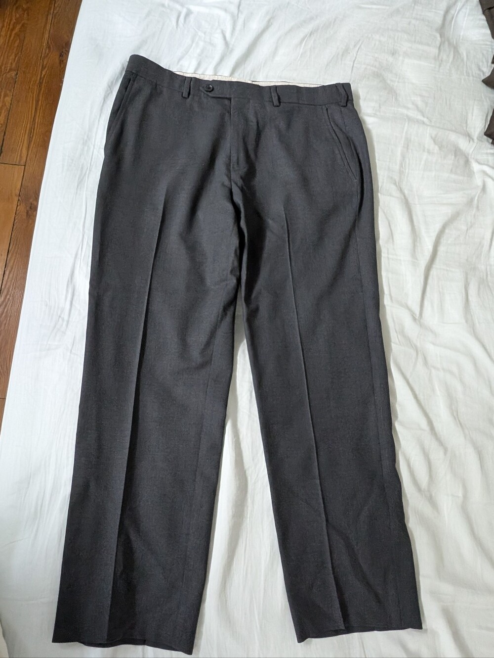 Vintage Brooks Brothers Men's Dress Pants, 100% Wool, Dark Gray, W36 X L27